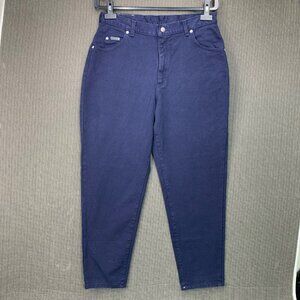 Lee Womens Size 16 Petite Navy Blue Tapered Leg Denim Jeans Relaxed Fit